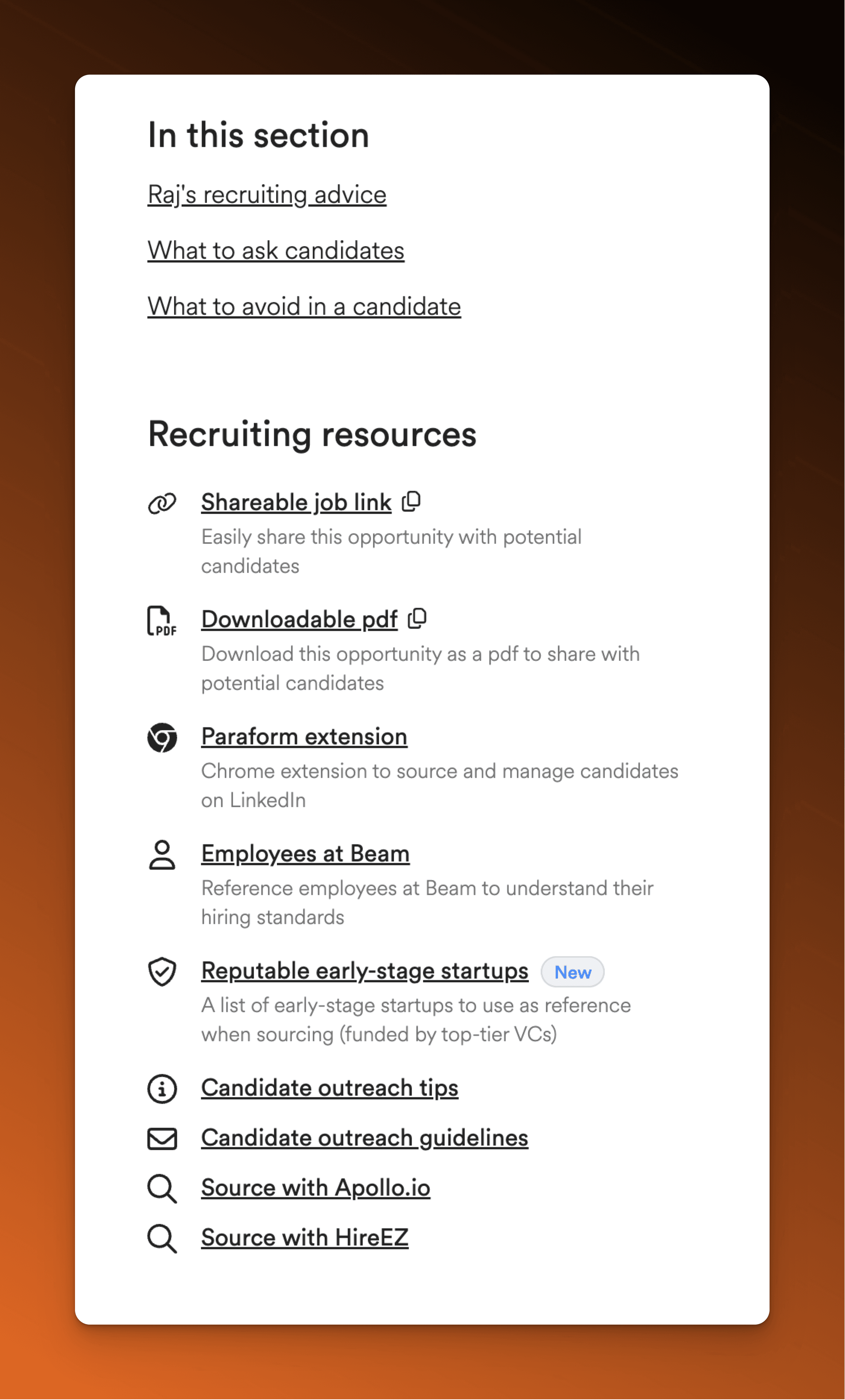 Recruiter Resources