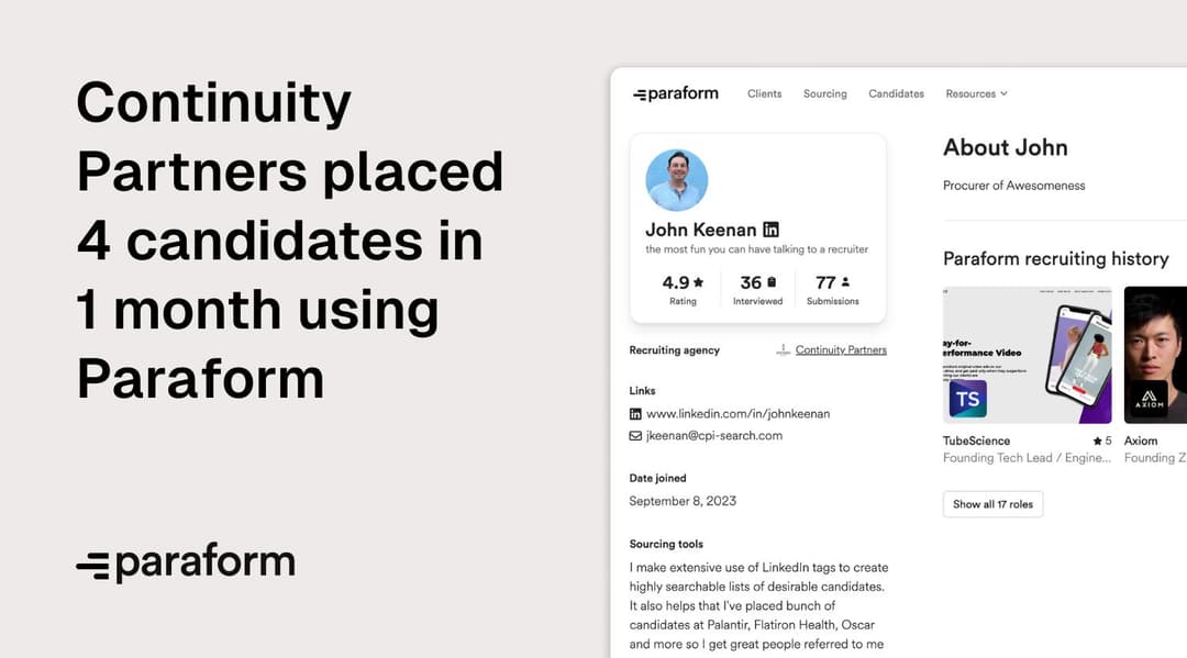 Continuity Partners placed 4 candidates in 1 month using Paraform